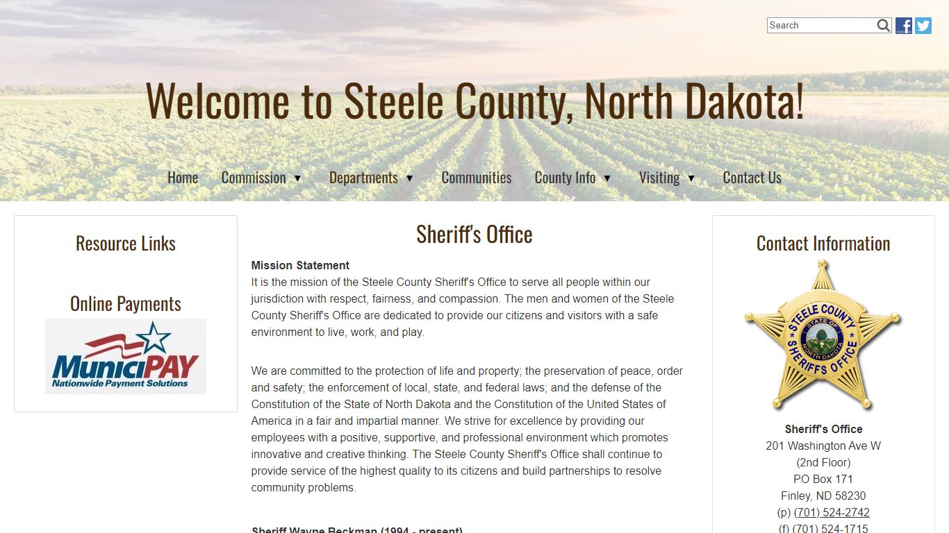 Sheriff's Office - Welcome to Steele County, North Dakota!